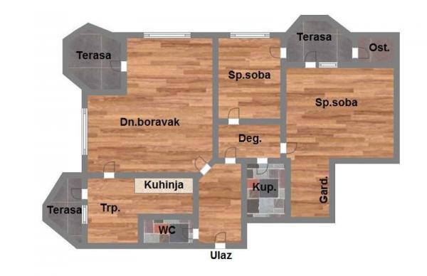 Glavna slika -Sajmište, 96m2, trosoban stan, novogradnja, 257.500 €