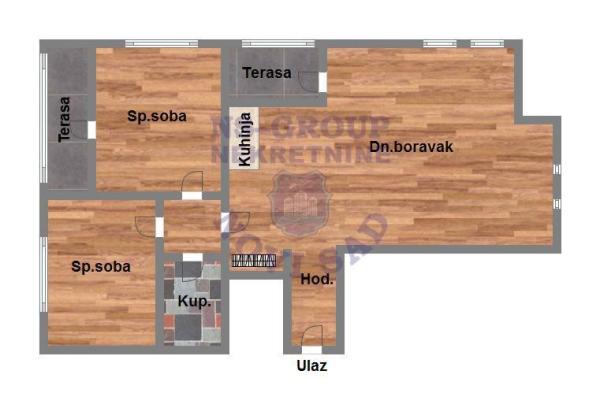 Glavna slika -Petrovaradin, 68m2, trosoban stan, novogradnja, 195.700 €