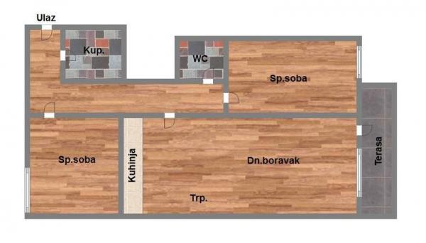 Glavna slika -Novi Sad, 80m2, trosoban stan, novogradnja, 144.410 €