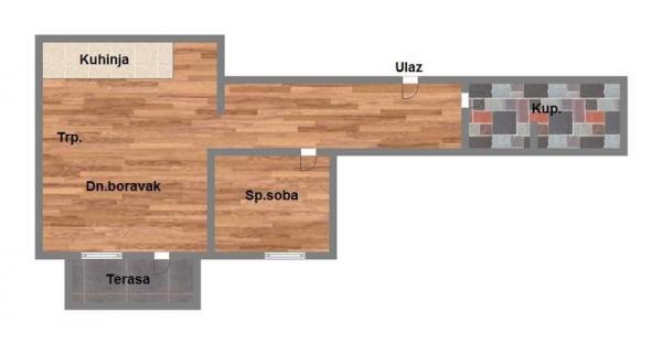 Glavna slika -Petrovaradin, 49m2, dvosoban stan, novogradnja, 99.670 €