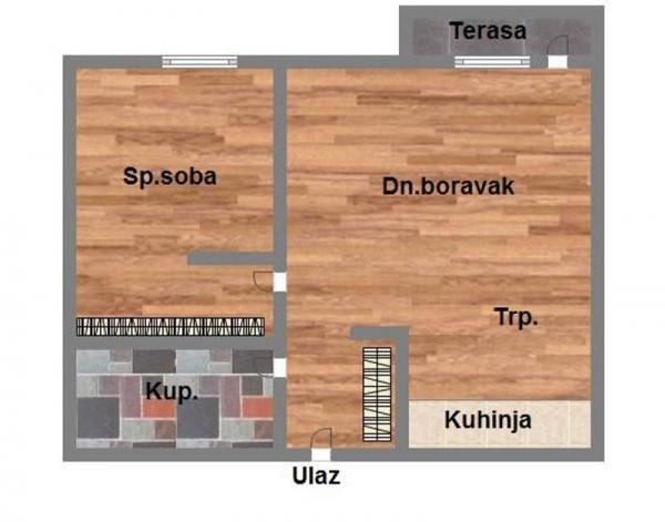 Glavna slika -Mišeluk, 45m2, dvosoban stan, novogradnja, 91.590 €