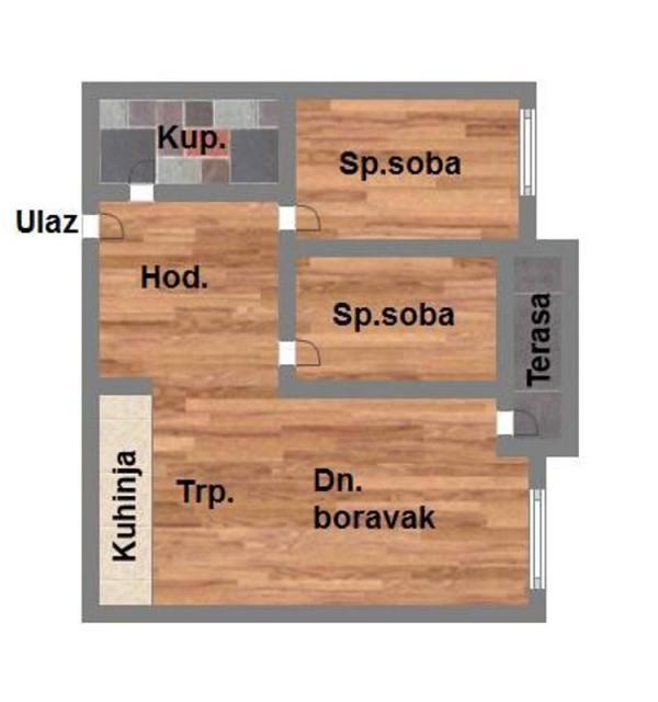 Glavna slika -Podbara, 53m2, trosoban stan, novogradnja, 143.250 €