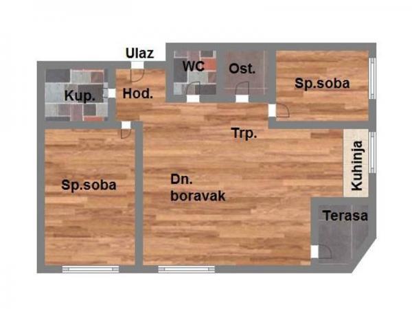 Glavna slika -Podbara, 65m2, trosoban stan, novogradnja, 174.070 €