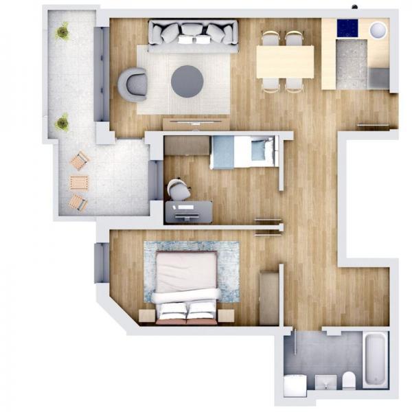 Glavna slika -Novi Sad centar, 69m2, trosoban stan, novogradnja, 240.000 €