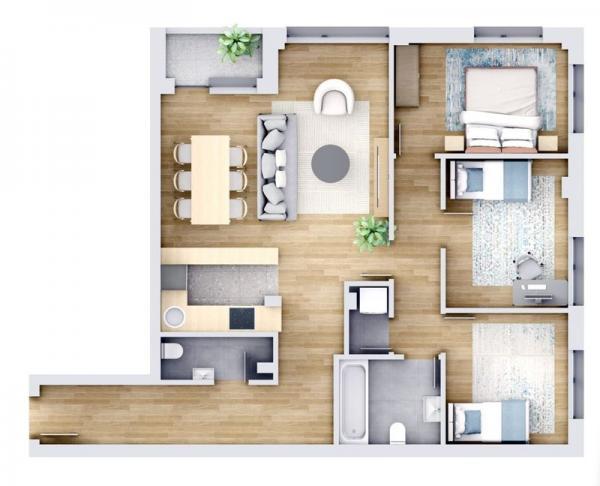 Glavna slika -Novi Sad centar, 87m2, četvorosoban stan, novogradnja, 294.430 €