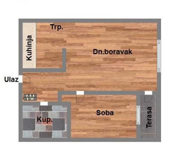 Glavna slika -Podbara, 44m2, dvosoban stan, novogradnja, 139.130 €