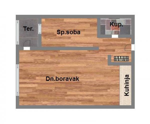 Glavna slika -Telep, 40m2, dvosoban stan, novogradnja, 113.300 €