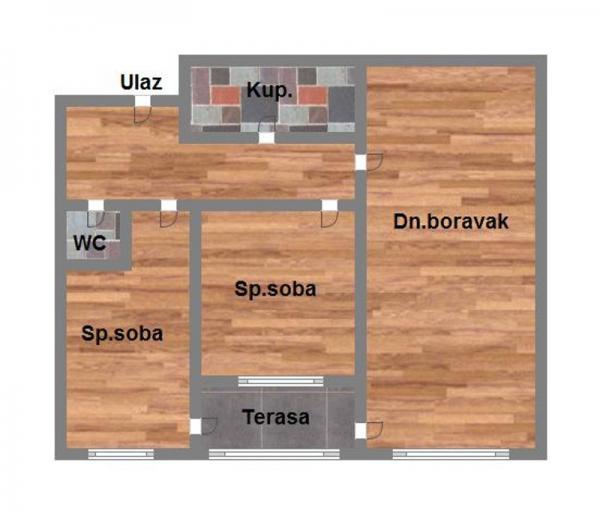 Glavna slika -Telep, 65m2, trosoban stan, novogradnja, 158.420 €