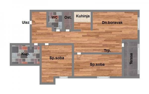 Glavna slika -Novi Sad centar, 74m2, trosoban stan, novogradnja, 293.130 €