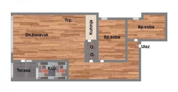 Glavna slika -Telep, 60m2, trosoban stan, novogradnja, 149.580 €