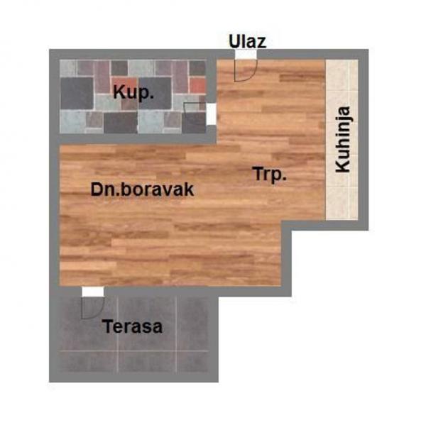 Glavna slika -Bulevar patrijarha Pavla (Somborski bulevar), 27m2, jednosoban stan, novogradnja, 66.300 €