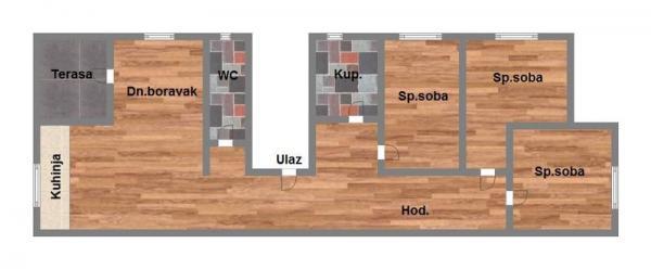 Glavna slika -Klisa, 74m2, troiposoban stan, novogradnja, 132.690 €
