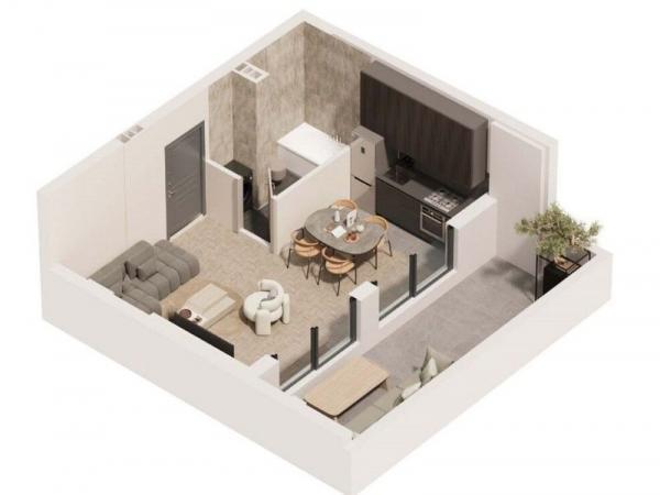 Glavna slika -Telep, 43m2, jednosoban stan, novogradnja, 107.280 €