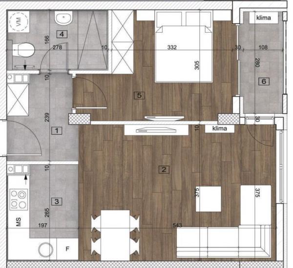 Glavna slika -Bulevar patrijarha Pavla (Somborski bulevar), 47m2, dvosoban stan, novogradnja, 133.580 €