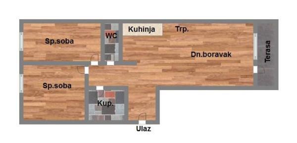 Glavna slika -Telep, 75m2, trosoban stan, novogradnja, 178.710 €