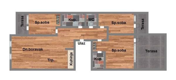 Glavna slika -Veternička rampa, 103m2, četvoroiposoban stan, novogradnja, 195.560 €