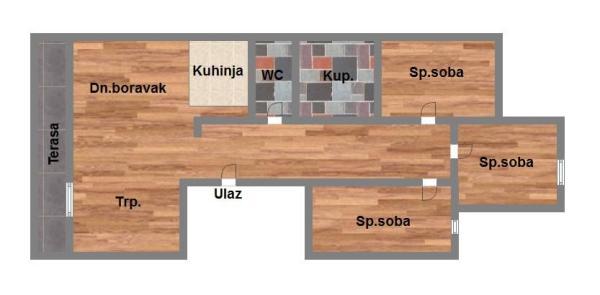 Glavna slika -Telep, 89m2, četvorosoban stan, novogradnja, 248.380 €