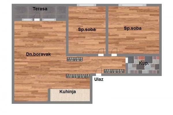 Glavna slika -Grbavica, 62m2, trosoban stan, novogradnja, 196.320 €