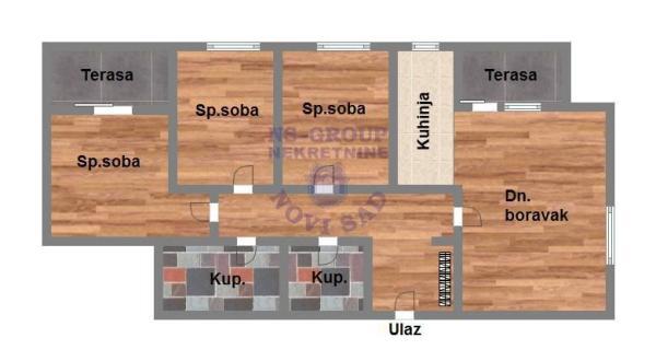 Glavna slika -Bulevar patrijarha Pavla (Somborski bulevar), 70m2, troiposoban stan, novogradnja, 180.300 €