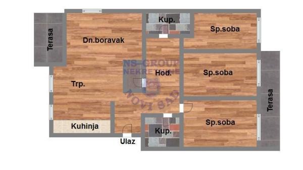 Glavna slika -Petrovaradin, 132m2, četvorosoban stan, novogradnja, 358.250 €