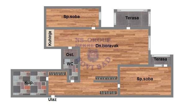 Glavna slika -Bulevar patrijarha Pavla (Somborski bulevar), 87m2, trosoban stan, novogradnja, 175.350 €