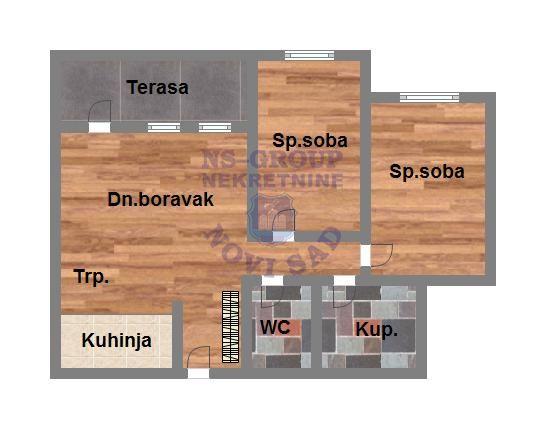 Glavna slika -Sajmište, 66m2, trosoban stan, novogradnja, 201.560 €