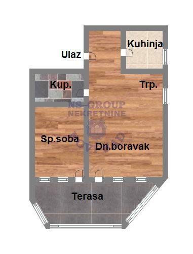 Glavna slika -Telep, 42m2, dvosoban stan, novogradnja, 109.350 €