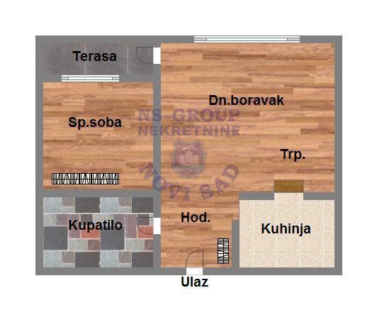 Glavna slika -Bulevar patrijarha Pavla (Somborski bulevar), 39m2, dvosoban stan, novogradnja, 120.000 €