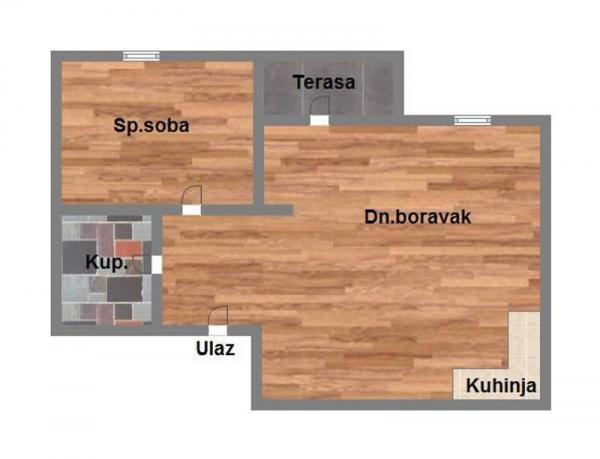 Glavna slika -Adice, 44m2, dvosoban stan, novogradnja, 81.230 €