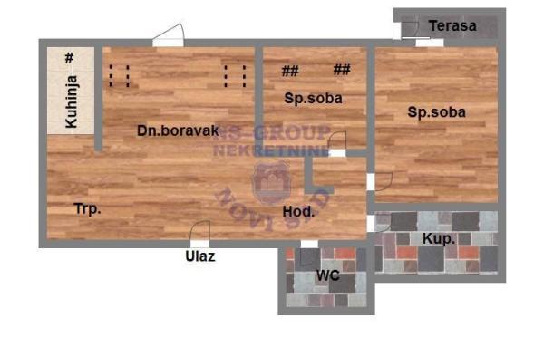 Glavna slika -Novi Sad, 67m2, trosoban stan, novogradnja, 174.600 €