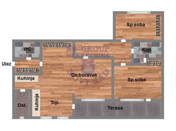 Glavna slika -Grbavica, 79m2, trosoban stan, novogradnja, 206.000 €