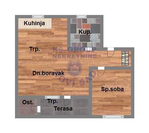 Glavna slika -Petrovaradin, 48m2, dvosoban stan, novogradnja, 88.120 €