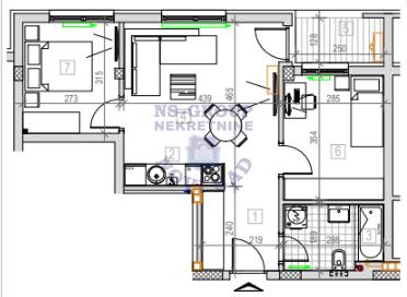Glavna slika -Novi Sad, 53m2, dvoiposoban stan, novogradnja, 157.120 €