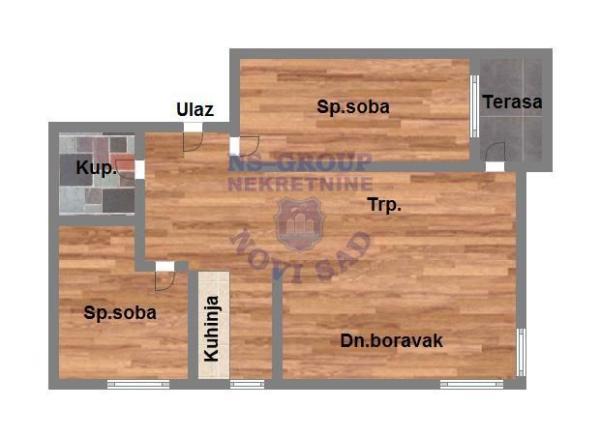 Glavna slika -Petrovaradin, 50m2, dvoiposoban stan, novogradnja, 105.980 €