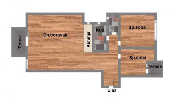 Glavna slika -Podbara, 62m2, trosoban stan, novogradnja, 205.810 €