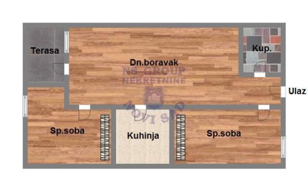 Glavna slika -Veternička rampa, 60m2, trosoban stan, novogradnja, 119.380 €