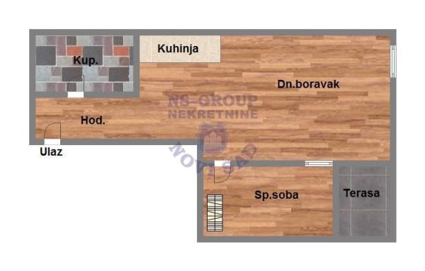 Glavna slika -Veternička rampa, 49m2, dvosoban stan, novogradnja, 97.360 €