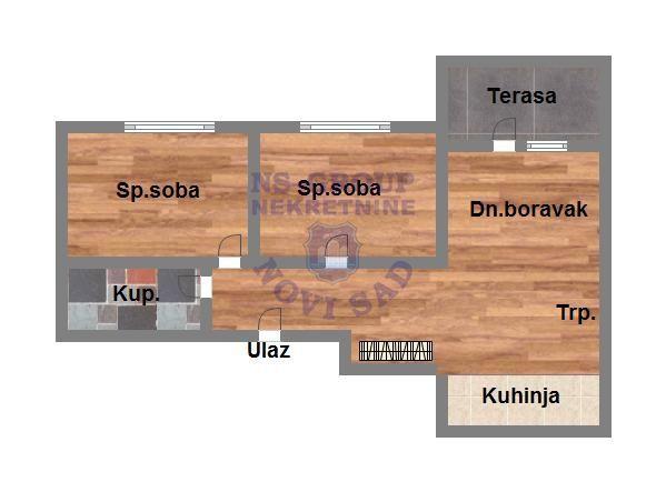 Glavna slika -Novi Sad, 58m2, trosoban stan, novogradnja, 198.300 €