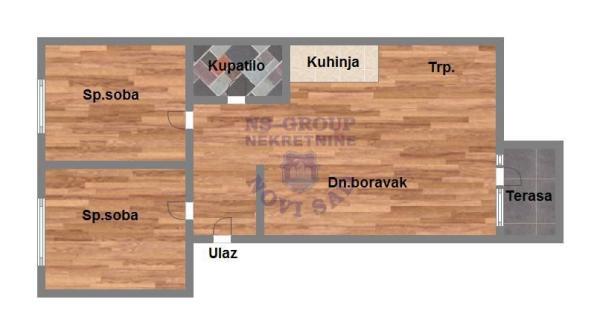 Glavna slika -Veternik, 74m2, trosoban stan, novogradnja, 125.950 €