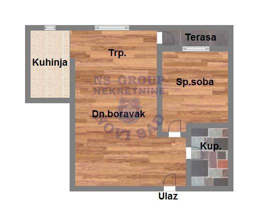 Glavna slika -Petrovaradin, 44m2, dvosoban stan, novogradnja, 99.750 €