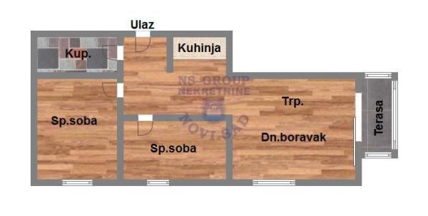 Glavna slika -Telep, 54m2, trosoban stan, novogradnja, 135.150 €