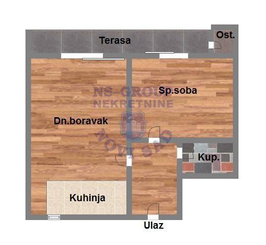 Glavna slika -Adamovićevo naselje, 44m2, dvosoban stan, novogradnja, 132.360 €