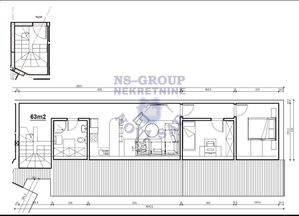 Glavna slika -Telep, 63m2, trosoban stan, novogradnja, 113.300 €