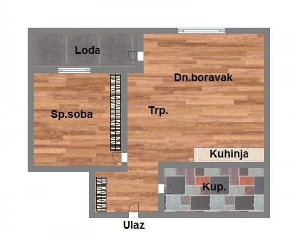 Glavna slika -Petrovaradin, 41m2, dvosoban stan, novogradnja, 82.640 €