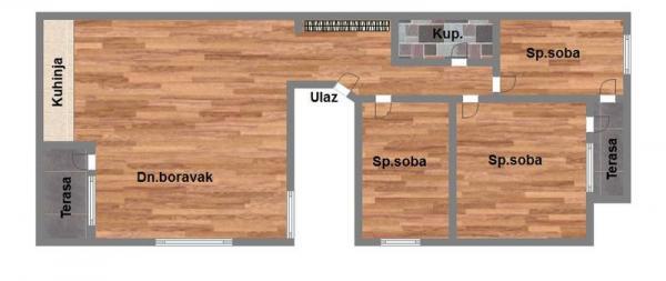 Glavna slika -Novi Sad, 75m2, troiposoban stan, novogradnja, 100.430 €