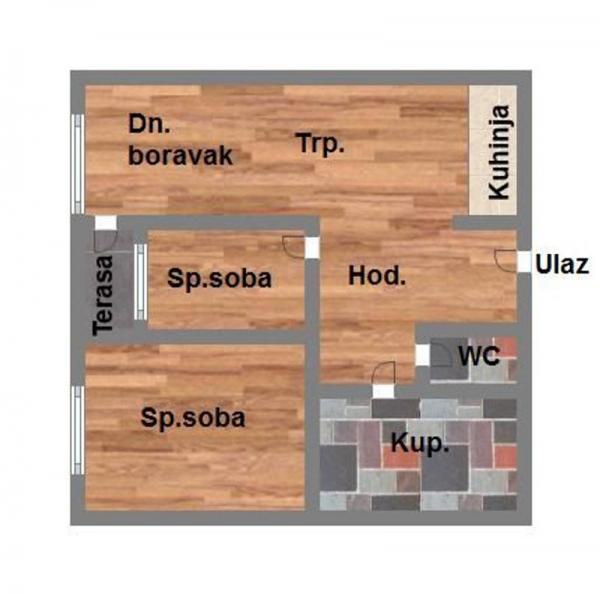 Glavna slika -Podbara, 62m2, trosoban stan, novogradnja, 166.390 €