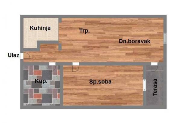 Glavna slika -Petrovaradin, 46m2, dvosoban stan, novogradnja, 103.150 €