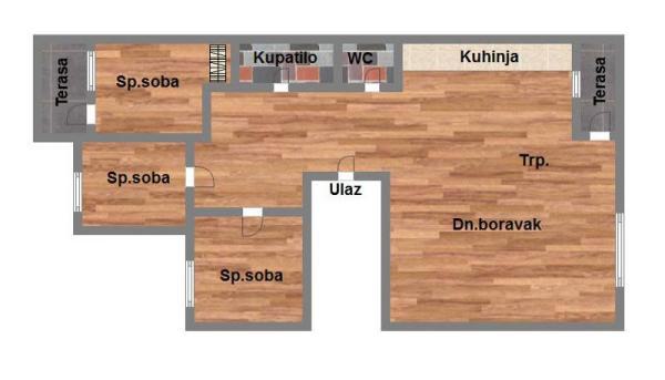 Glavna slika -Novi Sad, 82m2, četvoroiposoban stan, novogradnja, 113.440 €