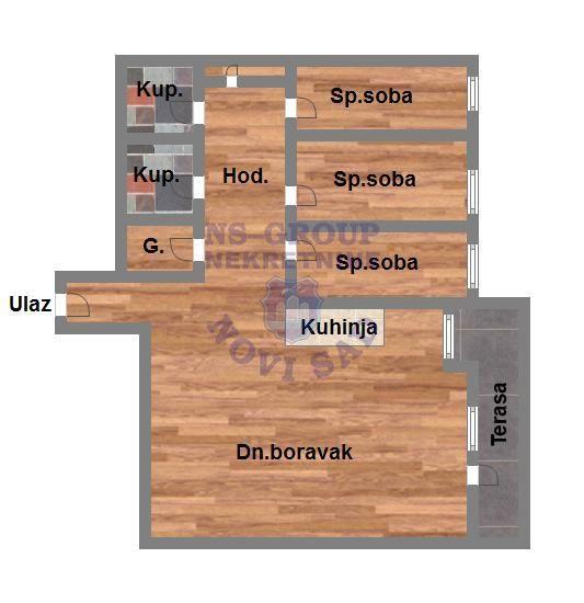 Glavna slika -Bulevar patrijarha Pavla (Somborski bulevar), 103m2, četvorosoban stan, novogradnja, 270.080 €