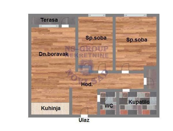 Glavna slika -Bulevar patrijarha Pavla (Somborski bulevar), 63m2, trosoban stan, novogradnja, 154.500 €